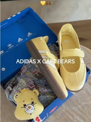 The cutest collab💛🐻✨ #adidas #adidasmaryjanes #adidascarebears #carebares #maryjaneadidas @Evans Sneakers 