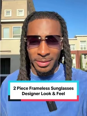The fact that these are dirt cheap but look mad expensive I love it 🕶️ #sunglasses #tiktokshopsummersale #frameless #designersunglasses #sunshades 