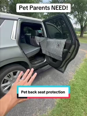 Protect your back seat! Wel love our pets and should have gotten the back seat protection a long time ago! #ruffliners #petparents #petlovers #petownersoftiktok 