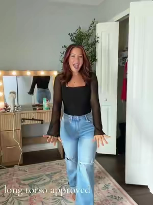 I love a square neck bodysuit but now a square neck with bell sleeves?! I love it 