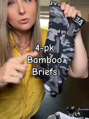 Men are loving bamboo boxer briefs and this deal makes it easy to try.. 4 pk camo deal.. #bamboounderwear #mensunderwear #boxerbriefs #guys #husbandapproved 