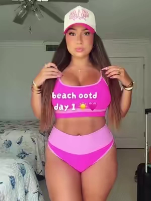 Beach fit day 1!!! 🩷🩷 I got a size large, cute & comfy #swimsuit #summervibes #tiktokshopcreatorpicks #bathingsuitseason 