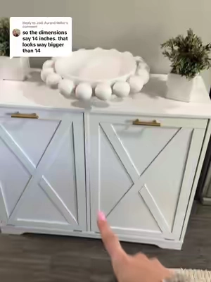 Replying to @Jodi Aurand Miller verifying dimensions for you on these tilt out double trash bins!! #tiktokshopsummersale #trashcan #homedecor #kitchendesign #laundrybin 