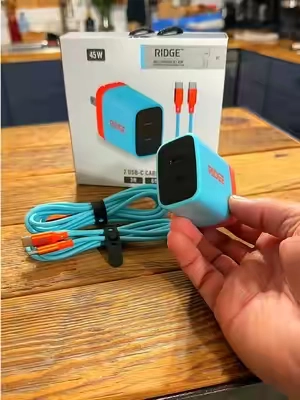 Ridge 45W Wall Charger Set | Dual USB-C Ports | Laptop-Grade Power | 40% Lighter Than Standard Chargers | Braided Cables Included | Fast Charging Kit #ridgewallcharger #ridge #wallcharger #tiktokshopcreatorpicks #tiktokshopsummersale @Ridge Shop 