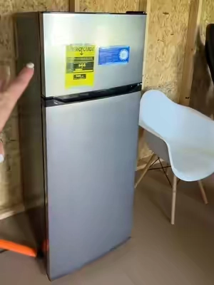Upstreman 7.7 Cu.Ft. Double-Door Mini Fridge with Freezer, Adjustable Temperature Thermostat, Reversible Door Swing, Energy-Efficient Compact Refrigerator, Apartment Stuff for Home Use#Summervibes #dealsforyoudays #summerwins  