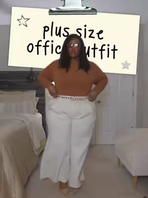 A strong office outfit does not need to be complicated. It just needs a few pieces that look polished together 🤍 The fitted brown top creates a clean base, while the cream wide-leg trousers give the outfit structure and movement. The belt defines the waist and makes the whole look feel intentional without requiring a blazer. This works for the office, a conference, presentation, networking event, business lunch, or any day when you need to look professional but still feel like yourself. Would you wear this with pointed-toe heels or loafers? Tap the 🛒 to shop #officefashion #workwear #plussizefashion #outfitideas #classystyle 