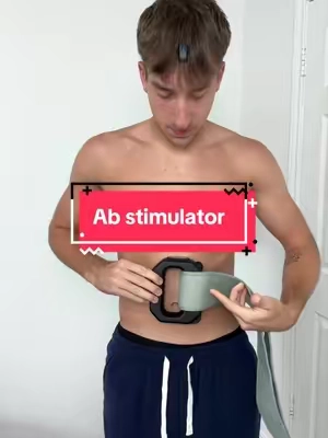 The lazy way to get a 6-pack #6packabs #abstimulator #debloat 