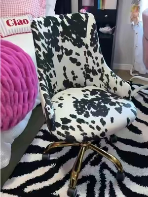 #officechair #vanitychair #deskchair #cowprint #cowhidedecor 