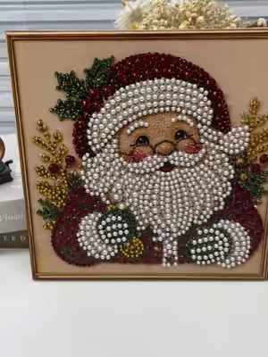 Create a festive Santa wall art with this pearl bead DIY kit. Perfect for holiday decor, beginner-friendly craft. #ChristmasCrafts #DIYArtKit #SantaDecor #HolidayDIY #BeadArt
