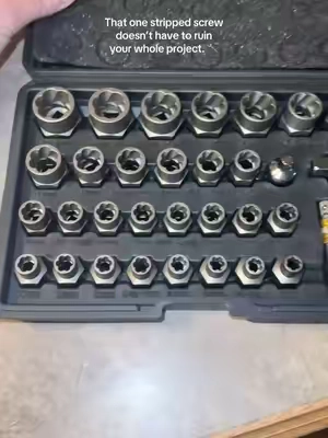Stripped screws and rounded bolts don’t have to end the job. 🛠️ This extractor set is one of those tools you’ll be glad you have when you need it. #ToolTok #DIYTools #HomeProjects #MechanicTools #TikTokShop 