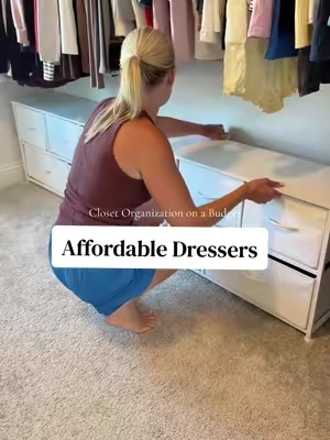 The whole family got one of these in their closet this summer 🙌🏻 such an affordable way to organize #dressers #organizedhome #closetorganization #closetstorage #organization 
