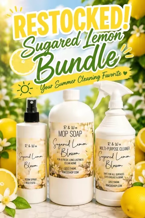 🍋 It’s finally BACK! The Sugared Lemon Bundle is restocked and smells like summer in a bottle. Grab yours before it sells out! 🛒💛 #mopping #housecleaning #cleaningsupplies #CleanTok #creatorsearchinsights 