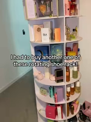 As an affiliate this was the best way to organize all my products!  #rotatingshoerack #shoerack #rotating #organization #tiktokshopcreatorpicks 