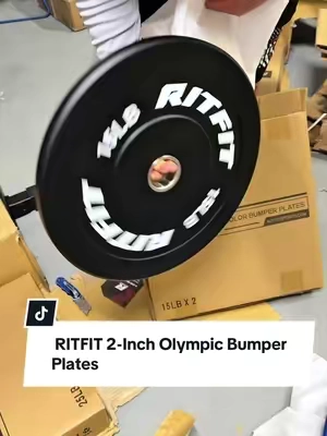 RITFIT 2-Inch Olympic Bumper Plates, Vibrant Color-Coded Rubber Coated Weights for Weightlifting & Barbell Training, Durable Home Gym Equipment, Olympic Weights, Weight Training ##ritfit##ritfithomegym##tiktokshopsummersale##paratiiiiiiiiiiiiiiiiiiiiiiiiiiiiiii##plates