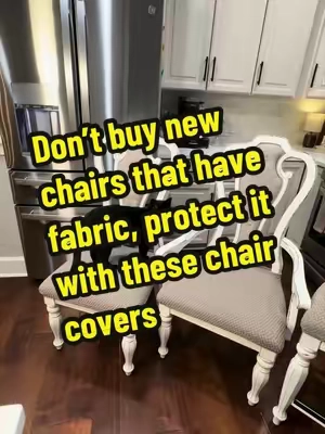 You don’t need to replace your chairs to protect them, cover them with these chair covers by @Z.Y Sunny Home Textiles  #chair #chaircover #chairprotector #diningroomdecor #diningroommakeover 