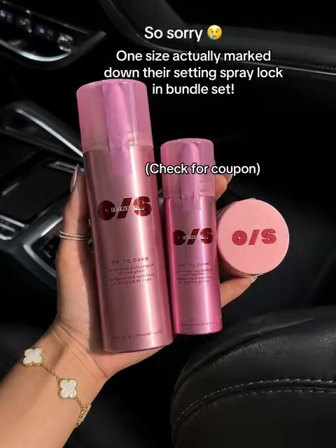 One size beauty The ultimate makeup-locking trio 💗 Blur with the powder, secure everything with the waterproof setting sprays, and keep your look fresh for hours. #OneSizeBeauty #OneSizeBundle #SettingSpray #SettingPowder #WaterproofMakeup 
