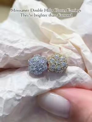 Moissanite Double Halo Cluster Earrings✨They're brighter than diamonds💎#earrings #earring #earringslovers #silver #silverjewelry #s925 #s925silver #flowers #TikTokShopSummerSale #2026 #waterproofjewelry #jewelry #delzzad #giftideas #delzzadjewelry #nontarnishjewelry #viral #beautiful #luxury #affordable #diamond #diamondtester #fyp