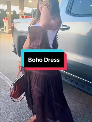 Un vestido boho muy coqueto #dresses #bohostyle #bohovibe #bohodress #vintagedress 