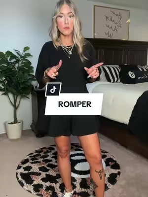 I think it got washed with something fuzzy that’s what all that stuff flying around is 😅 #romper #romperoutfit #100percentcotton #romperstyle #romperseason 
