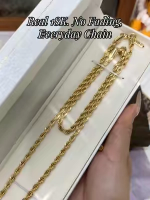 18k gold-plated necklace & bracelet set #cuban #hiphop #fyp #gifts #jewelry 