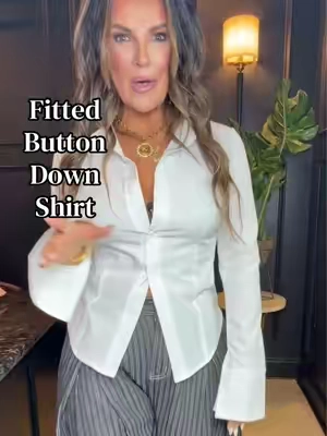 A fitted button-down shirt for women is the sexiest thing to wear. They have five different colors. I’m in love with this shirt.#fyp #shirt #buttondownshirt #fashiontiktok 