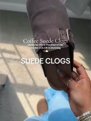 Color - coffee 🤎🧸🧋 #suedeclogs #kidmi #fallaesthetic #fallshoes 