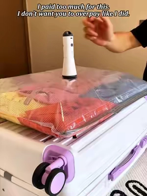 Fit three suitcases worth of clothes into one. #travelbetter #packsmart #vacuumstoragebags #tiktokfinds #fyp 