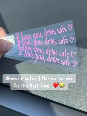 When he noticed this on our car for the first time…❤️😭.I love you,drive safe ❤️ car stickers #fyp #tiktokshopsummersale #giftforher #giftideas #backtoschool 