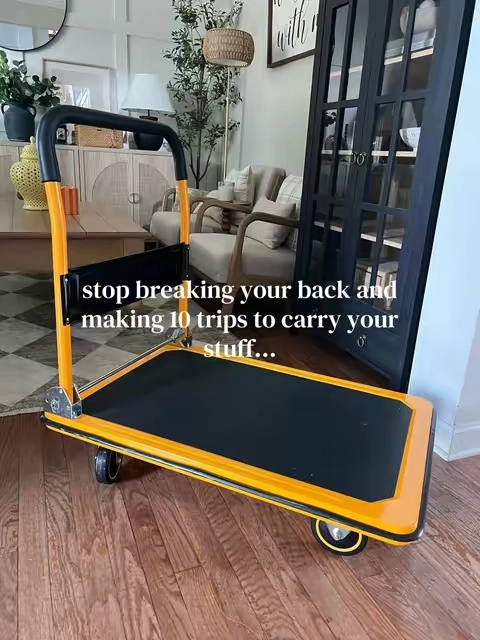 Easily some of the best money I have spent. This rolling postcard has saved my back and helped me with so many different trips of stuff going in and out of the house. #pushcart #cart #rollingcart #homeimprovement  