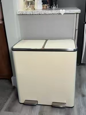 I never thought I’d be excited about a trash can, but this one completely upgraded the look of my kitchen. It’s sleek, pretty, functional, and finally something I don’t feel like I need to hide.  #KitchenUpgrade #HomeFinds #HomeOrganization #KitchenDecor #tiktokshopfinds