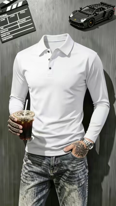 Soft lightweight basic top for your daily wardrobe. Simple versatile style, easy to match all bottoms. Comfy all-day fit, casual street style. Shop the link below ↓ #poloshirt#mensfashion#golfshirt#fyp#tiktokshop