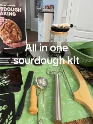 Sourdough for beginners or experts cause sometimes you just need the right tools to make that loaf super yummy! #sourdough #sourdoughbread #sourdoughkit #sourdoughtok #sourdoughforbeginners 
