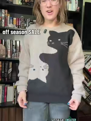 So cute and a great price right now! #tiktokshopsummersale #catsweater #catlover #sweater #womenssweater 