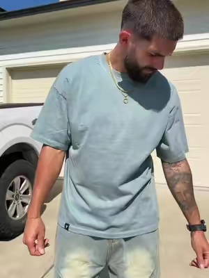 He’s wearing the color saltwater!  #menoftiktok #mensfashion #tiktokshopsummersale #menstee #dadlife 