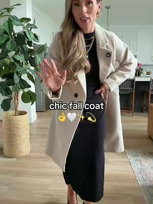 🖤So chic! Fits true to size, wearing a small.  #coat #jacket #outerwear #fallstyle #falloutfits 