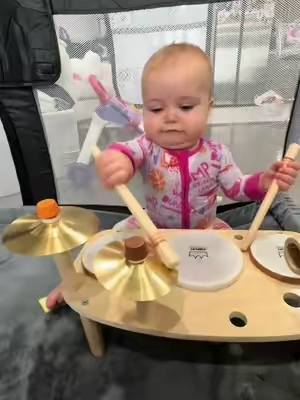 This kids drum set is the perfect addition to your toy rotation! #kidsdrumset #drumset #babytoys #toddlertoys #backtoschoolshopping 
