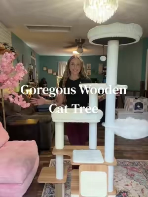 This cat tree is so pretty ✨ #cattree #cattrees #tiktokshopsummersale #tiktokshopcreatorpicks 