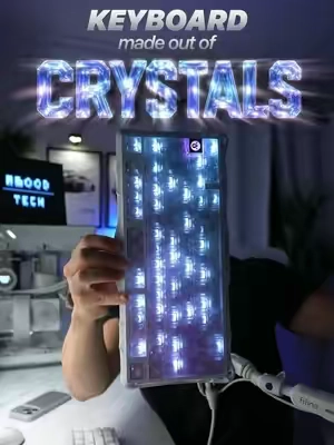 Keyboard made out of crystals #k1 #gravastar #gamingkeyboard #crystals #budgetkeyboard 