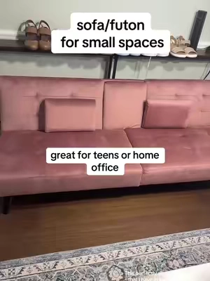 Very pleased with my first TikTok furniture purchase!  Perfect size for my home office. Stylish. Doesn’t sink down. @Walsunny Furniture #futon #smallsofa #walsunnyfurniture #tiktokshopbacktoschool 
