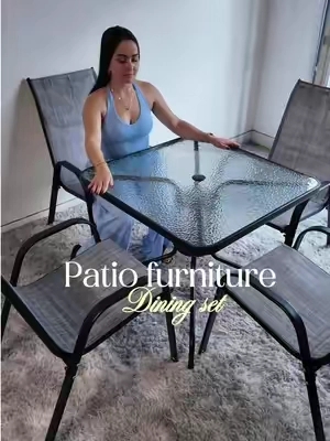 Mesa y sillas de metal para exteriores #diningset #patiodiningset #patiofurniture @Arlopu 