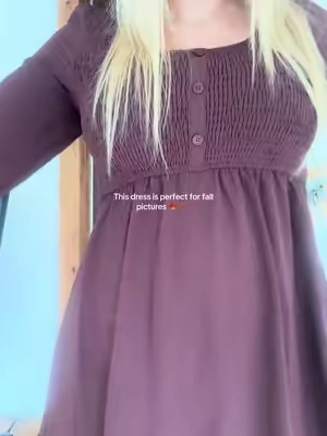 It’s so gorgeous!!! Comfy & breathable!! #falldress #fallfashiontrends #dresses #falloutfitinspo #longsleevedress 