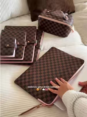 literally obsessed with the quality of this collection! 💻🤎☁️🎀 #stationaryhaul #pinkaesthetic 