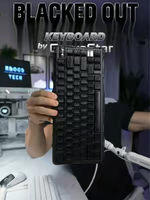The fully blacked out keyboard by Gravastar - the Gravastar K1 in stealth black #k1 #gravastar #keyboard #budget #black 
