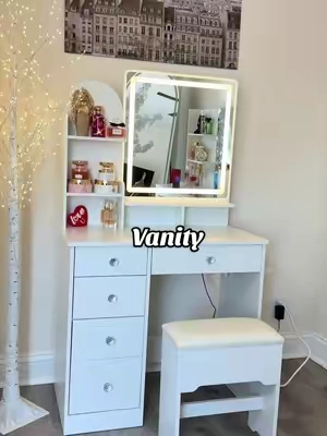 Respuesta a @brokie16 perfecto para espacios pequeños.                #tiktokshopsummersale #vanity #vanitymirror #tiktokshopcreatorpicks 