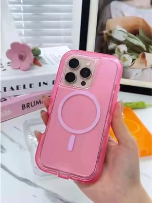 Funda de teléfono transparente 3 en 1 para iPhone 17 Pro Max 17 Air 16 15 14 13 Pro Max, compatible con MagSafe, fundas de teléfono magnéticas transparentes duraderas de doble capa, cubierta protectora resistente a los golpes y a la caída#DealsForYouDays #summervibes #imprescindible #tendencia #fyp #util #esencial #gadgetviral #viral #parati #recomendado #comprarentiktok #tiendadetiktok #compraya #bonito #calidad 
