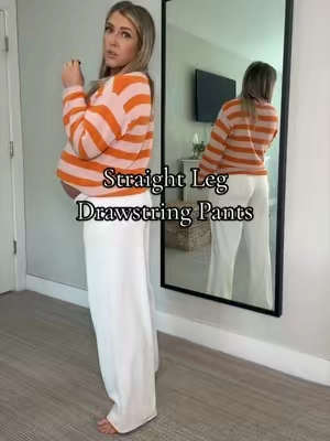 The lounge pants you’ll want in every color! #loungepants #drawstringpants #comfypants #straightlegpants #loungewear 