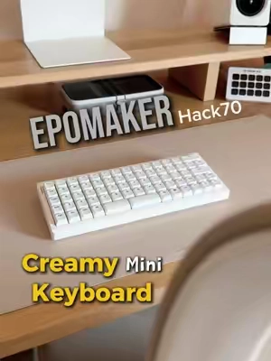 The EPOMAKER Hack70 is creamy and almost pocket-sized 🤍⌨️ I can’t get over this little keeb #keebtok #creamykeyboards #mechanicalkeyboard #epomaker #ortholinear @Epomaker Keyboard 
