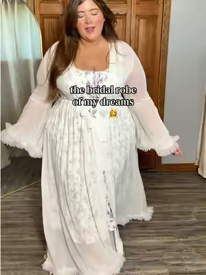 born to be extra ✨ #plussizebride #bridetobe #bridalrobe #bridetok #gettingreadyrobe