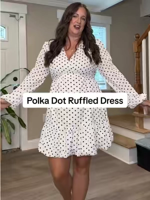 Polka Dot Ruffled Dress #polkadots #polkadotdress #dress #shortdress 