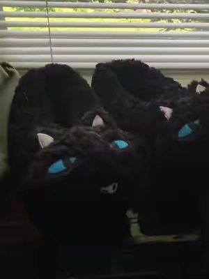 my girl loves these but i might keep em #coraline #cat #slippers 